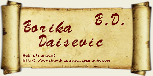 Borika Daišević vizit kartica